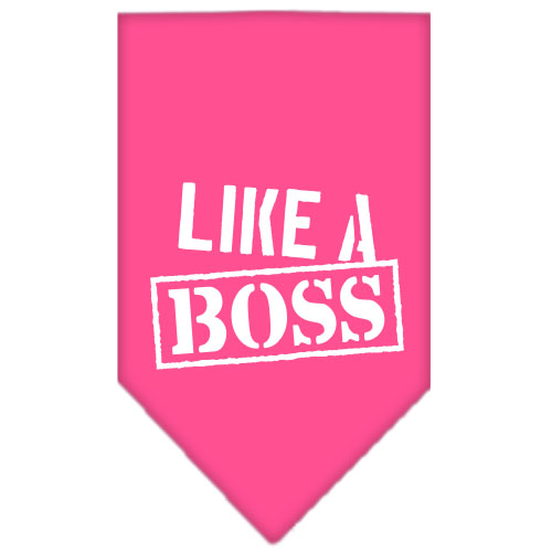 Like a Boss Screen Print Bandana Bright Pink Small